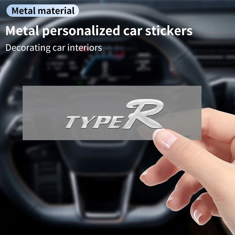 

3D Car Logo Stickers Metal Letter Car Stickers Interior Decoration For Honda Mugen Civic TYPE-R Accord Fit Jazz CRV BRV HRV