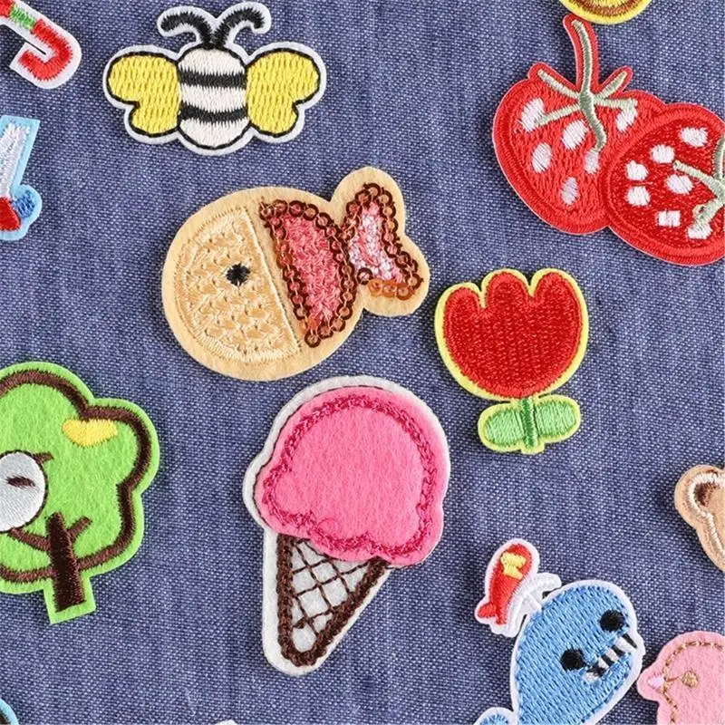 38 Pcs Strawberry Embroidered Patches Iron On Patches Mushroom Sewing Patches Y08E