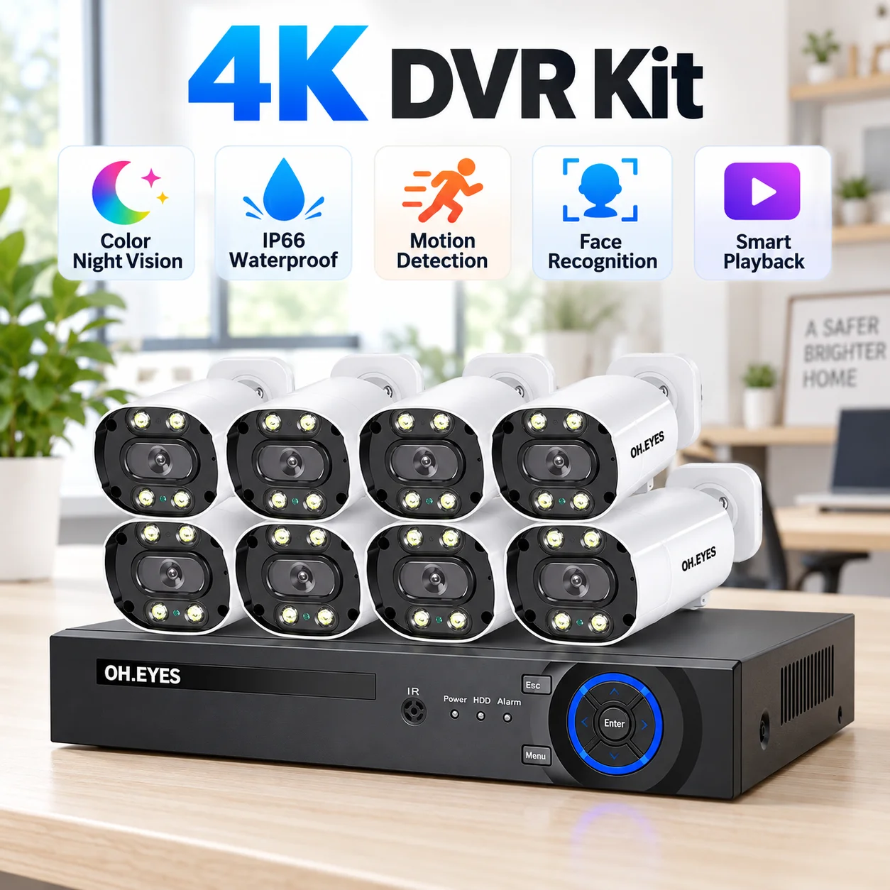 Home Security Kit With Camera - Zestaw do monitoringu domowego 4K z