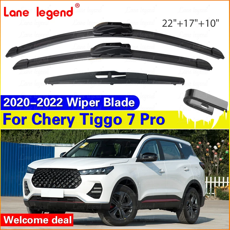 

For Chery Tiggo 7 Pro 2020 2021 2022 Accessories Front Rear Windscreen Wiper Blade Brushes Wipers for Car U J Hook 22"17"10"