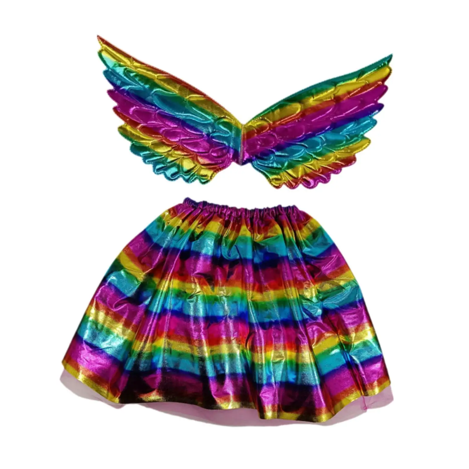 Girls Skirt Set Cosplay Outfit with Wing Decorative Decor Accessories Dressing