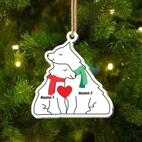 

2024 Wolf Family Puzzle Acrylic Ornaments, Custom Families of 2-8 People With Names