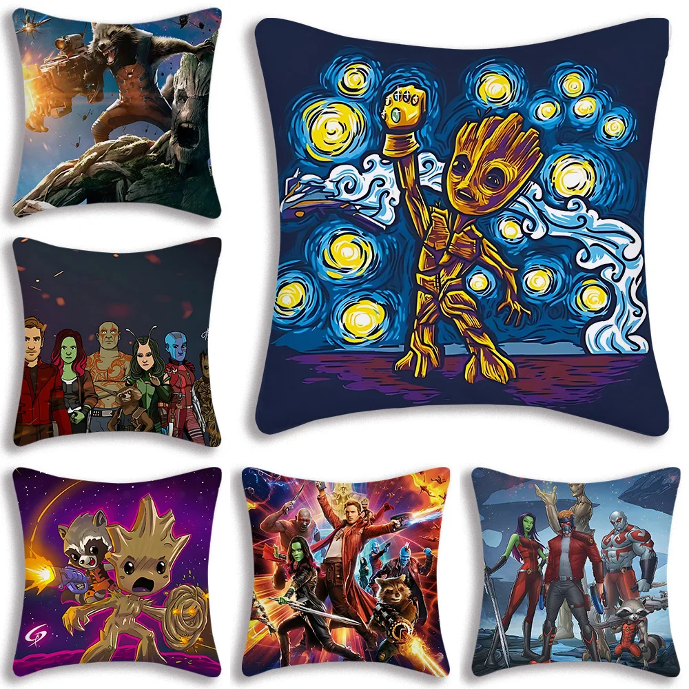 Pillow Covers Cartoon Guardians of the G-Galaxy Sofa Decorative Home Double-sided Printing Short Plush Cute Cushion Cover