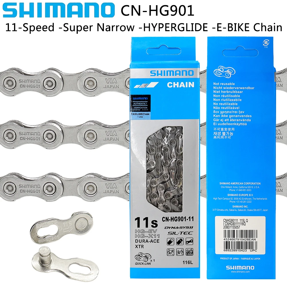 SHIMANO CN HG901 Road Bike Chain 11 Speed 116 Links DURA-ACE Super Narrow E-Bike Chain for Road Bike Cycling Parts