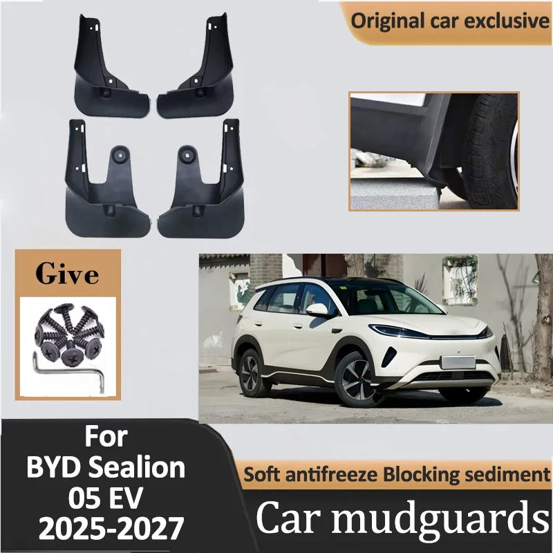 

4PCS Mud Flaps For BYD Sealion 05 Accessories EV 2025 2026 2027 Mudflaps Fender Mudguard Front Rear Splash Guard Protector Cover