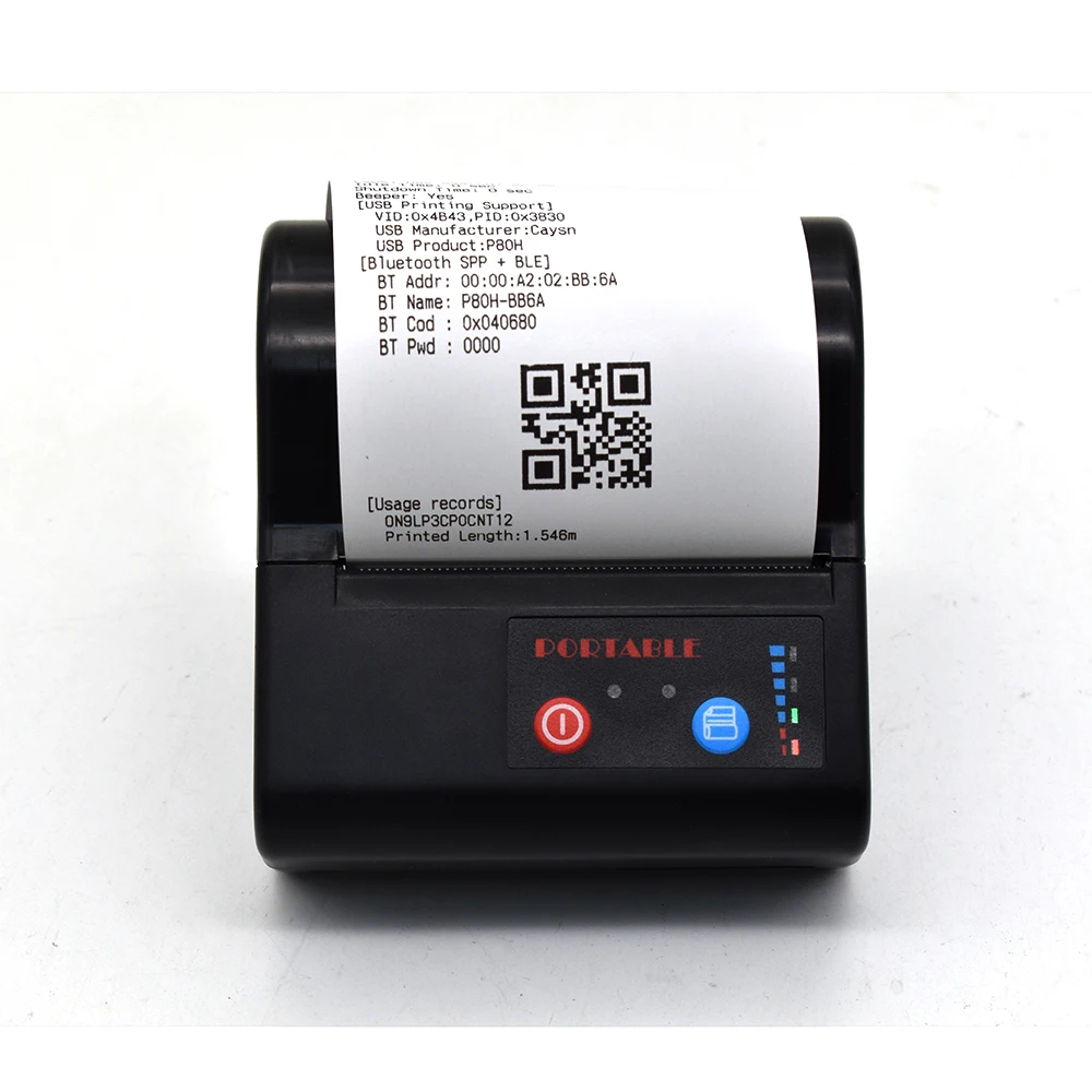 Handy 80mm Mini Portable Thermal Label Mobile Printer Receipt Label Double Printing Compatible with Multiple Printing Width