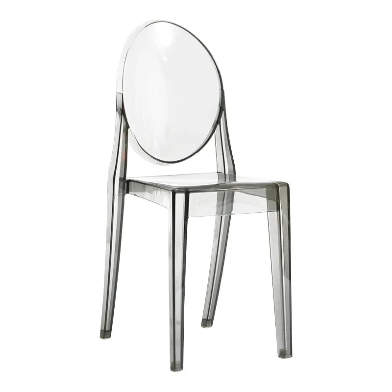 Nordic dining chair light plastic chair transparent household modern simple thickened cafe casual backrest negotiation chair