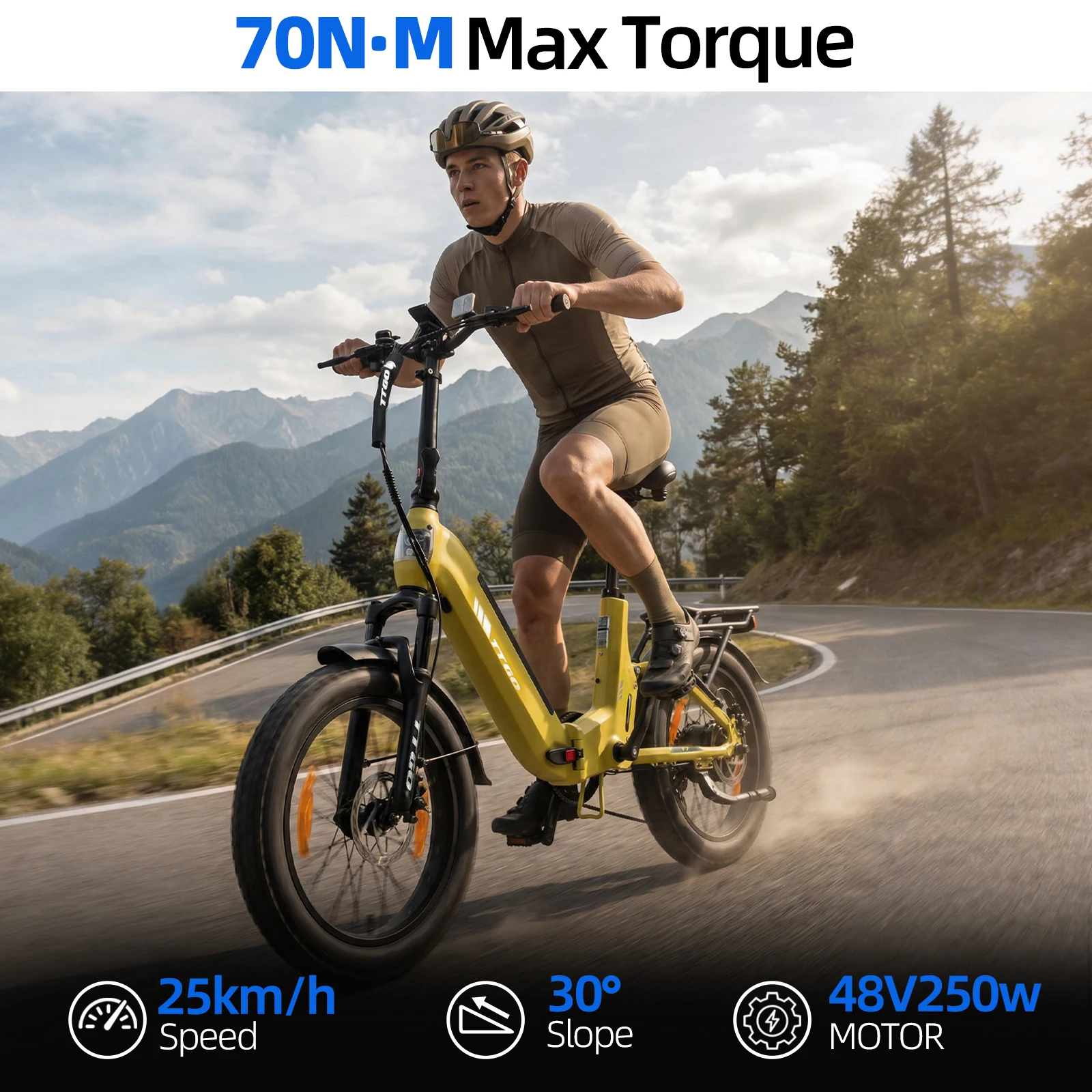 Bicicleta eléctrica Ttgo F7 48V 15Ah para adultos, con neumáticos de 20 x 3 pulgadas, 7 modos de asistencia, autonomía de 90 a 120 km, motor sin escobillas, batería de litio, cuadro de aleación de aluminio, frenos de disco hidráulicos, apta para múltiples terrenos: montaña, carretera, ciudad y uso urbano. Envío gratuito.