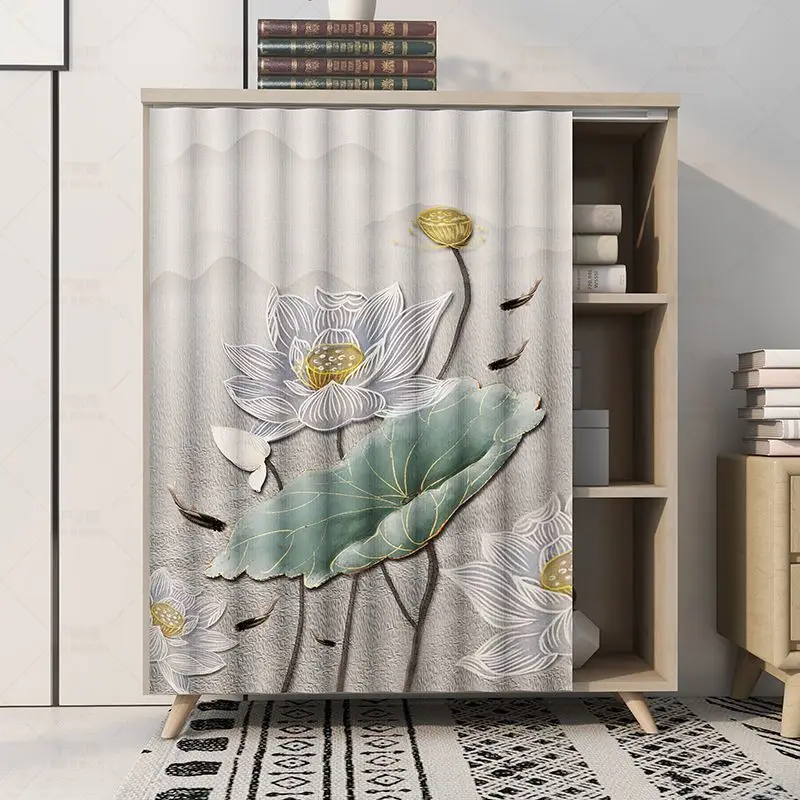 VIKAMA Thick Cotton Linen Washing Machine Cover Curtain Waterproof Dustproof Sun-Proof for Balcony, Room Divider Curtain