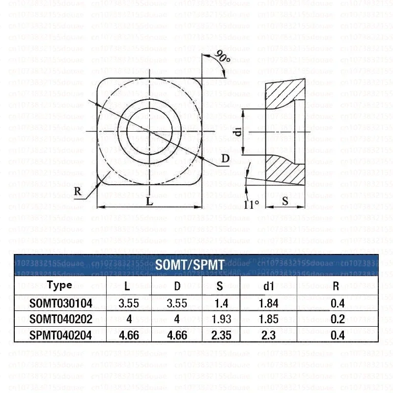 Imagem -03 - Pequeno Diâmetro U-drill Cnc Carbide Insere Spmt Somt 040202 Spgt Somt030104 Somt040202 Spmt040204-pd Sogx040202 Spgt040202-pd