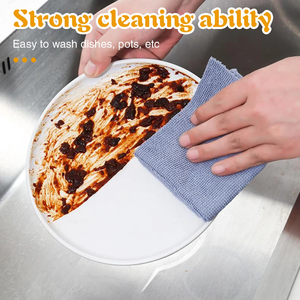 Reusable Absorbent Cleaning Cloths Non-stick Oil Dishwashing Cloth for Kitchen Dish Towel Soft Microfibre Rag Cleaning Towel