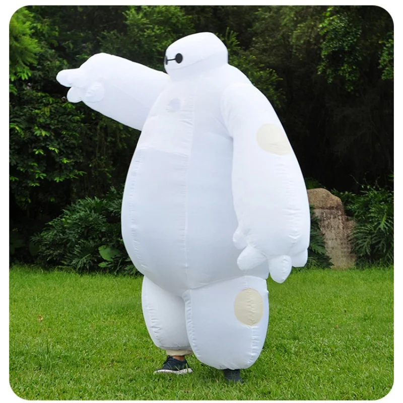 Disfraz inflable de Halloween Baymax, disfraz inflable blanco de una pieza para juegos de rol
