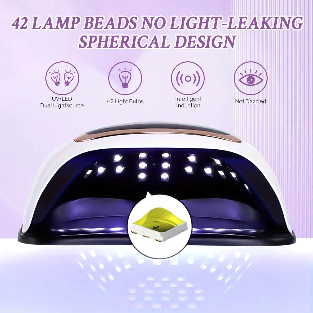 42LEDS Professional Nail Dryer 168W UV LED Lamp for Manicure Nails Gel Polish Dryer  Nail  Curing Gel Toe Nails Drying