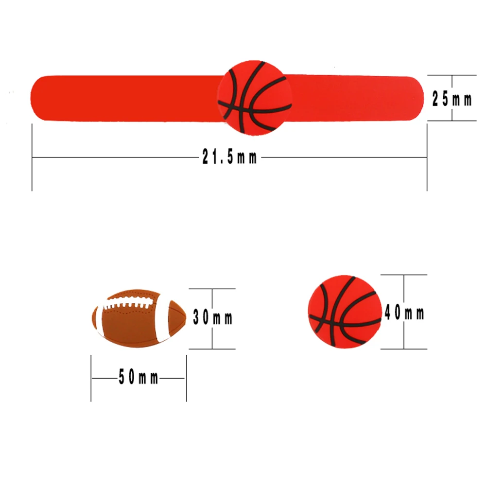 

6 Pcs Sports Slap Bracelets Kids Football Ball Wristbands Child Lightweight Portable Holiday Season Lovely Design Pattern