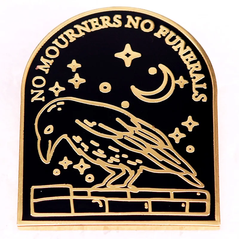 دبوس المينا الصلب لشارة الفن ، لا المعادن ، لا الجنازات ، ستة من الغربان ، هدية #1