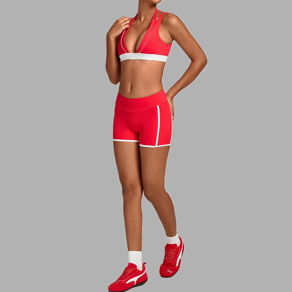 

2PCS Yoga Set Gym Fitness Suit Sports Workout Tracksuits Women Gym Sports Bra Cycling Shorts Suit Female Yoga Suits Sportswear