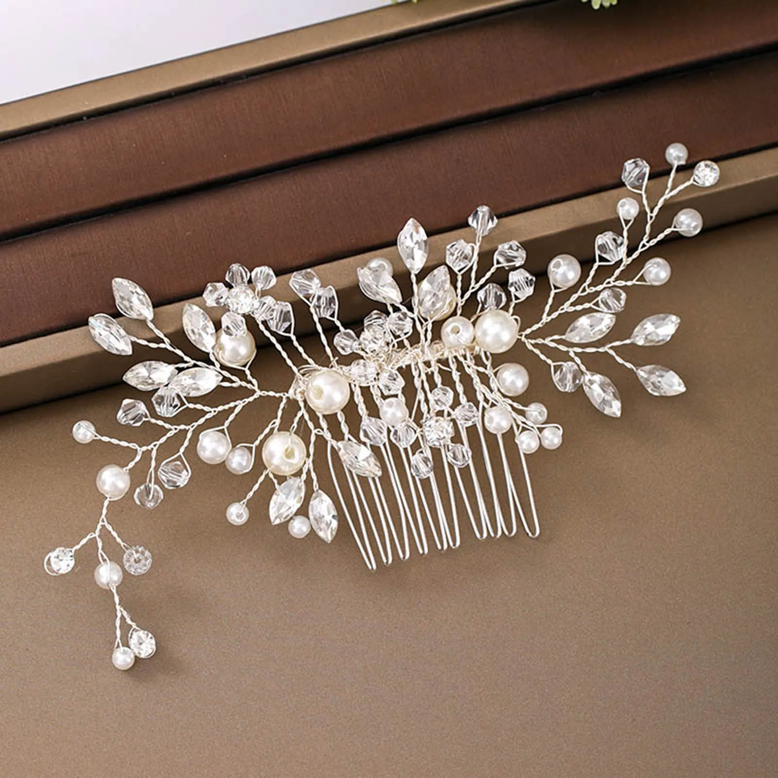 Bridesmaid Crystal Clips Comb Alloy Diamante Pearl Hair Combs for Lover Family Friend and Coworkers