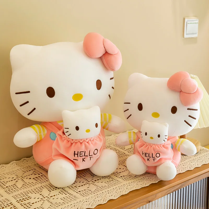 New Mother And Kids Hello Kitty Plus Doll Sanrio Toys Kt 、Kitty Cat Pacify Cartoon Figure Doll For Girls Children Christmas Gift