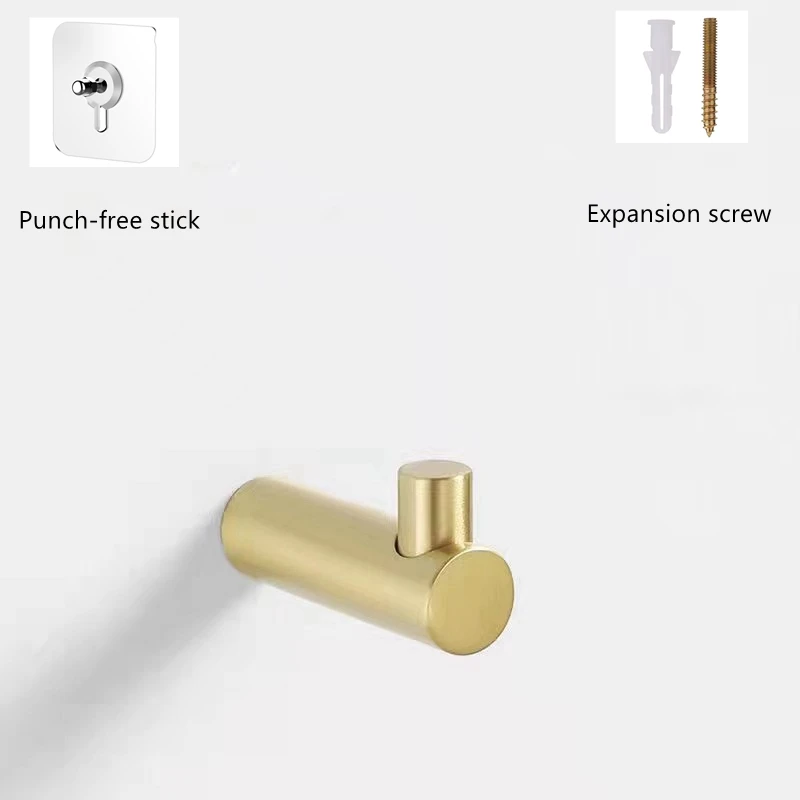 Brass Wall Mounted Coat Rack Towel Hooks Metal Bathroom Kitchen Organizer Hat Key Hooks - 1 Pack