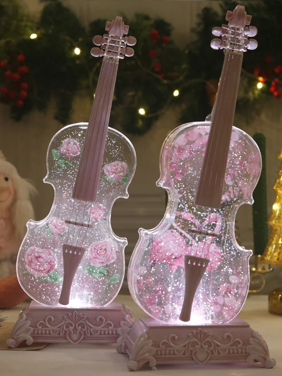 

Romantic Bluetooth Music Violin Snowflake Octopus Box Crystal Ball Little Princess Girl Birthday Gift