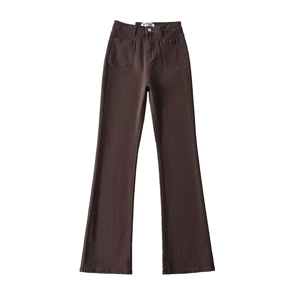 

Slim Fit High Waist Jeans Women's Faion Summer 2023 Wide Leg ket Detail Straight Leg Long Trousers Casual Denim Pants