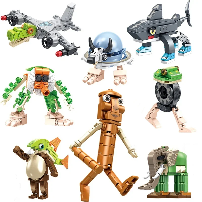 

Blind Box Building Blocks Italian Brainrot Tung Tung Tung Sahur Crocodile aircraft Model Splicing Blocks Children's toys Gifts