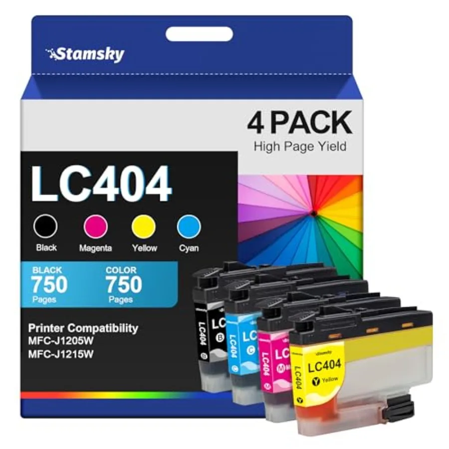

LC404 MFC-J1205W LC404XL Ink Cartridges High Yields Replacement Compatible for Brother LC 404 LC-404 LC404BK to use with Brothe
