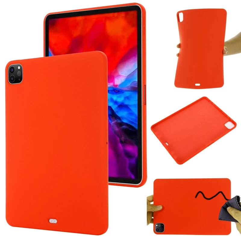 

Чехол для iPad Pro 12,9 2021 2020, мягкая задняя крышка планшета из жидкого силикона премиум-класса с Флокированным внутри для iPad Pro 12,9 2018