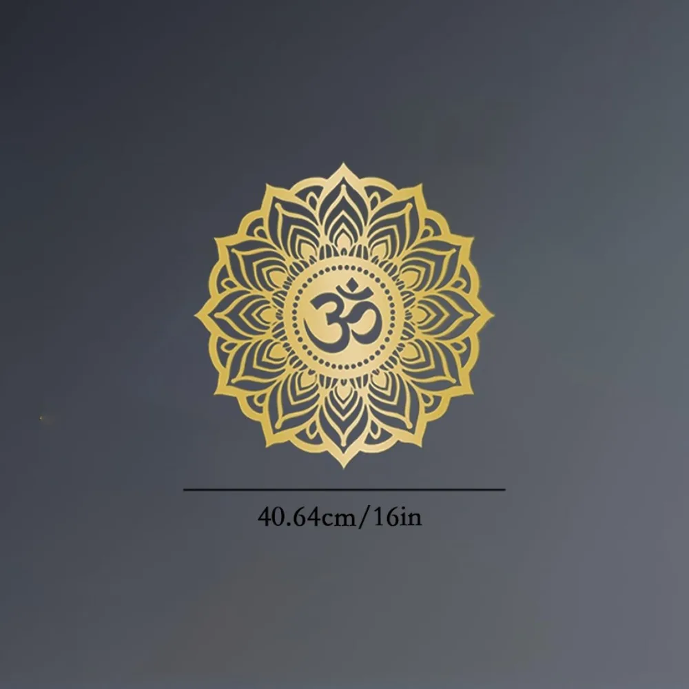 CIFBUY Mystic Om Mandala Art mural en métal, sculpture en fer, décoration suspendue pour salon, studio de yoga, décoration de la maison, cadeau rustique