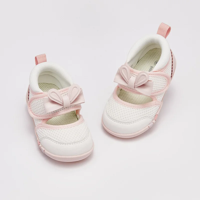 Dave Bella Sweet Baby Girl Lente Prinses Schoenen met Strik Antislip Zachte Zool Roze Peuter Sneakers Schoenen DB 1250872