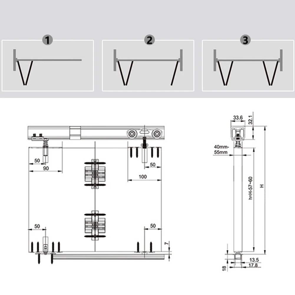 Rail Pulley Door Hanging Wheel Replacement Restaurant Sliver Accessories Coffee Shop For Folding Door For Hotel