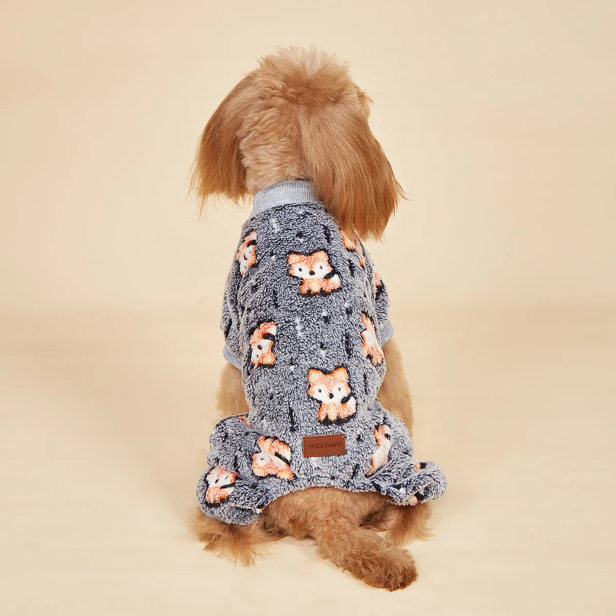 Plush Dog Pajamas for Small Dogs Girl Winter Warm Puppy Pjs Fleece Clothes Sweater Outfit Cold Weather Dog Cute Fox Penguin Pet