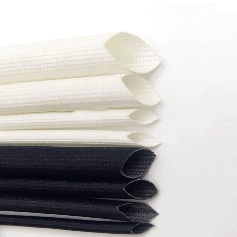 Fiberglass Tube 1- 16mm Silicone Resin Coated Insulated Soft Chemical Glass Fiber Braided Sleeve High Temperature Pipe Wire Wrap