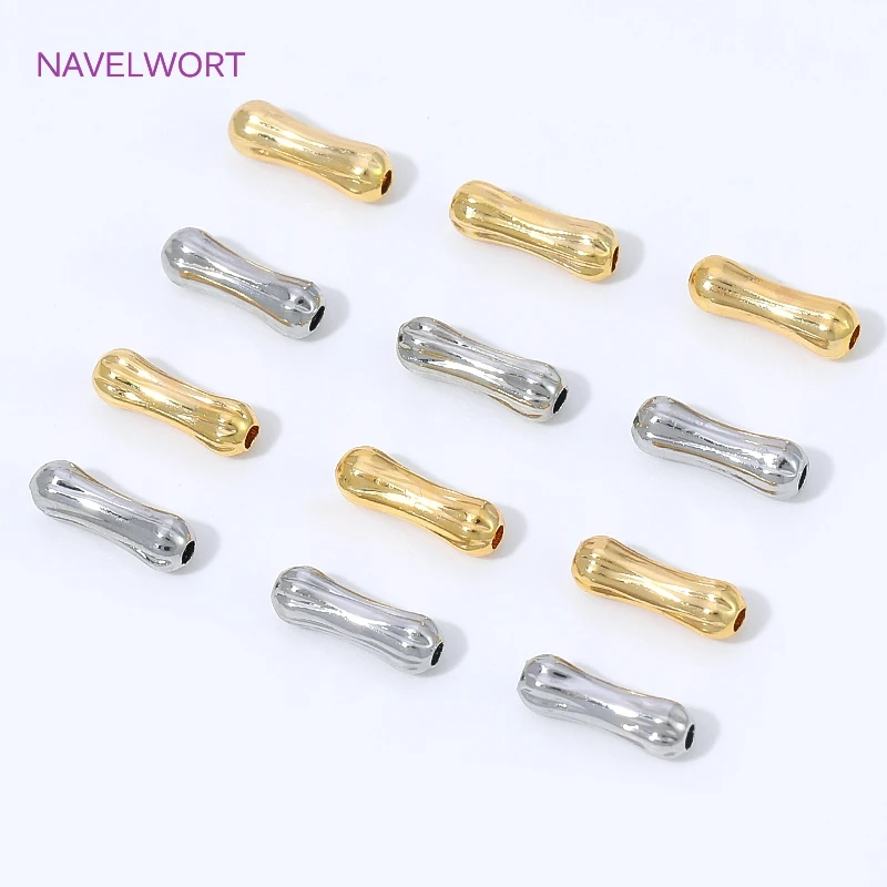 7mm Perlen-Separator, 18K vergoldete knochenförmige Röhrchenperlen für die Schmuckherstellung, Messing-Abstandsperlen, DIY-Armband-Zubehör – Detail 27