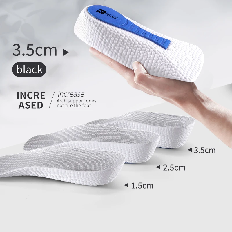 Memory Foam Height Increase Insoles for Men Women Shoes Flat Feet Arch Support Orthopedic Insoles Sneakers Heel Lift Shoe Pads