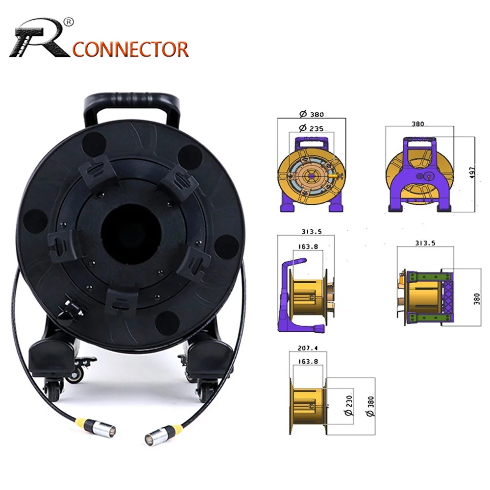 PCD380 Cable Drum Reel UTP/STP Cat.5E/Cat.6A Network Line for In/Outdoor Ethernet Extension Cable Fiber Optic Patch Cord Jumper