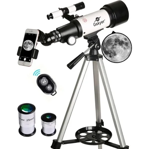 Gskyer Telescope, 70mm Aperture 400mm AZ Mount Astronomical Refracting Telescope for Kids Beginners - Travel Telescope