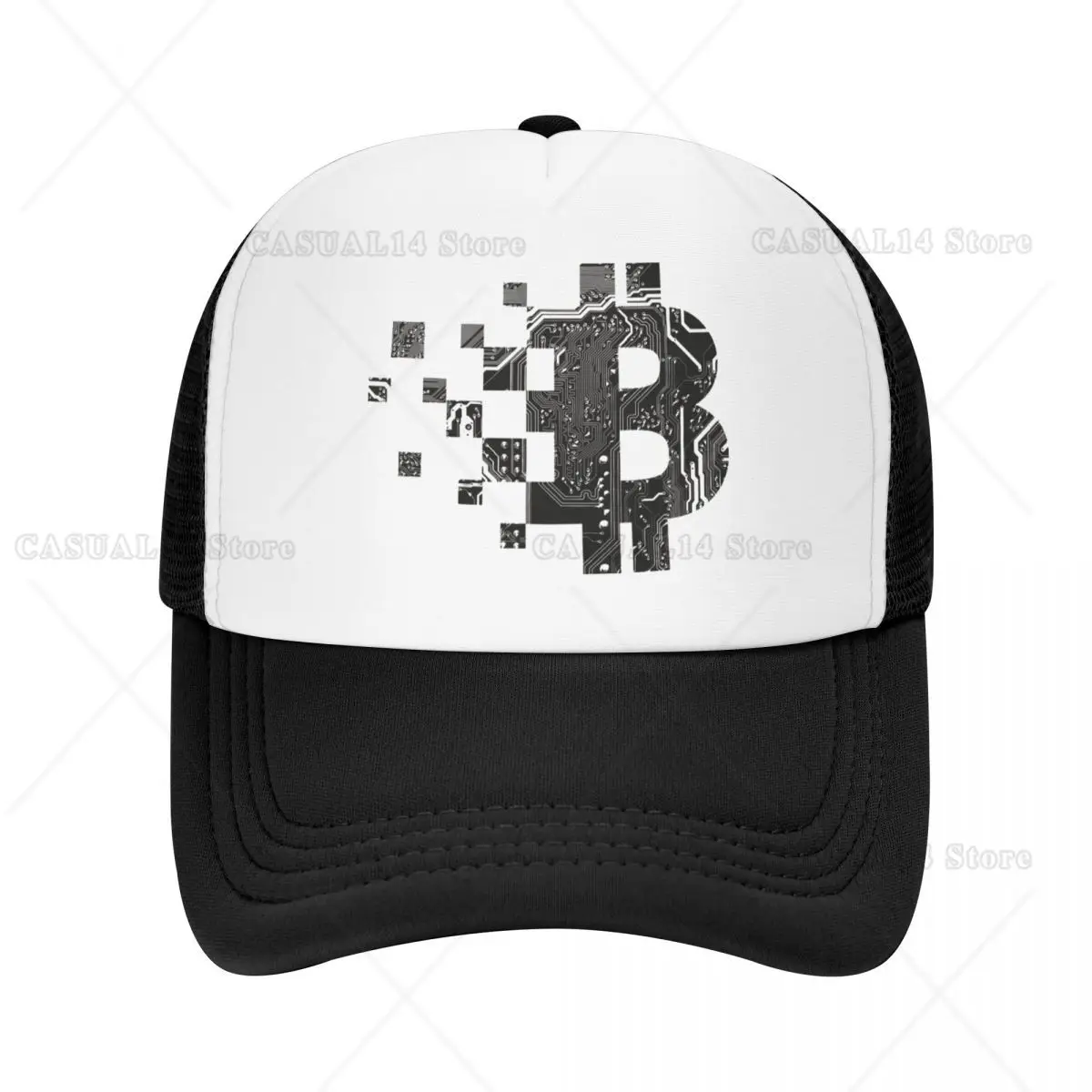 

Bitcoin Black Race Mesh Baseball Caps Unisex Fitted Sun Hat Adjustable Sports Cap Wholesale New Trucker Hat