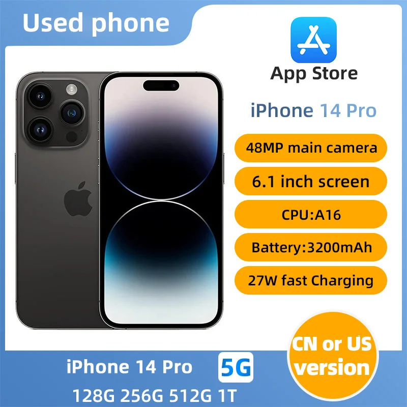 Apple iphone 14 pro 256G Unlocked 6.1 inch Original used phone All Colours in Good Condition