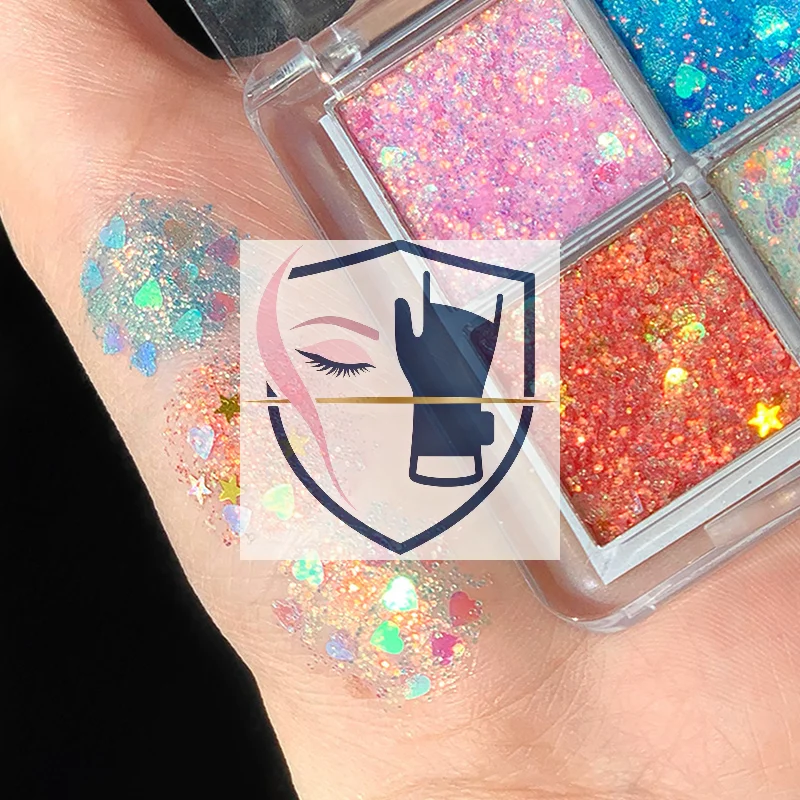 لوحة ظلال عيون لامعة من ديكالو - ظلال اليقطين والكرز، ألوان زرقاء/ذهبية/ صفراء للحفلات التنكرية ومكياج الحفلات #1