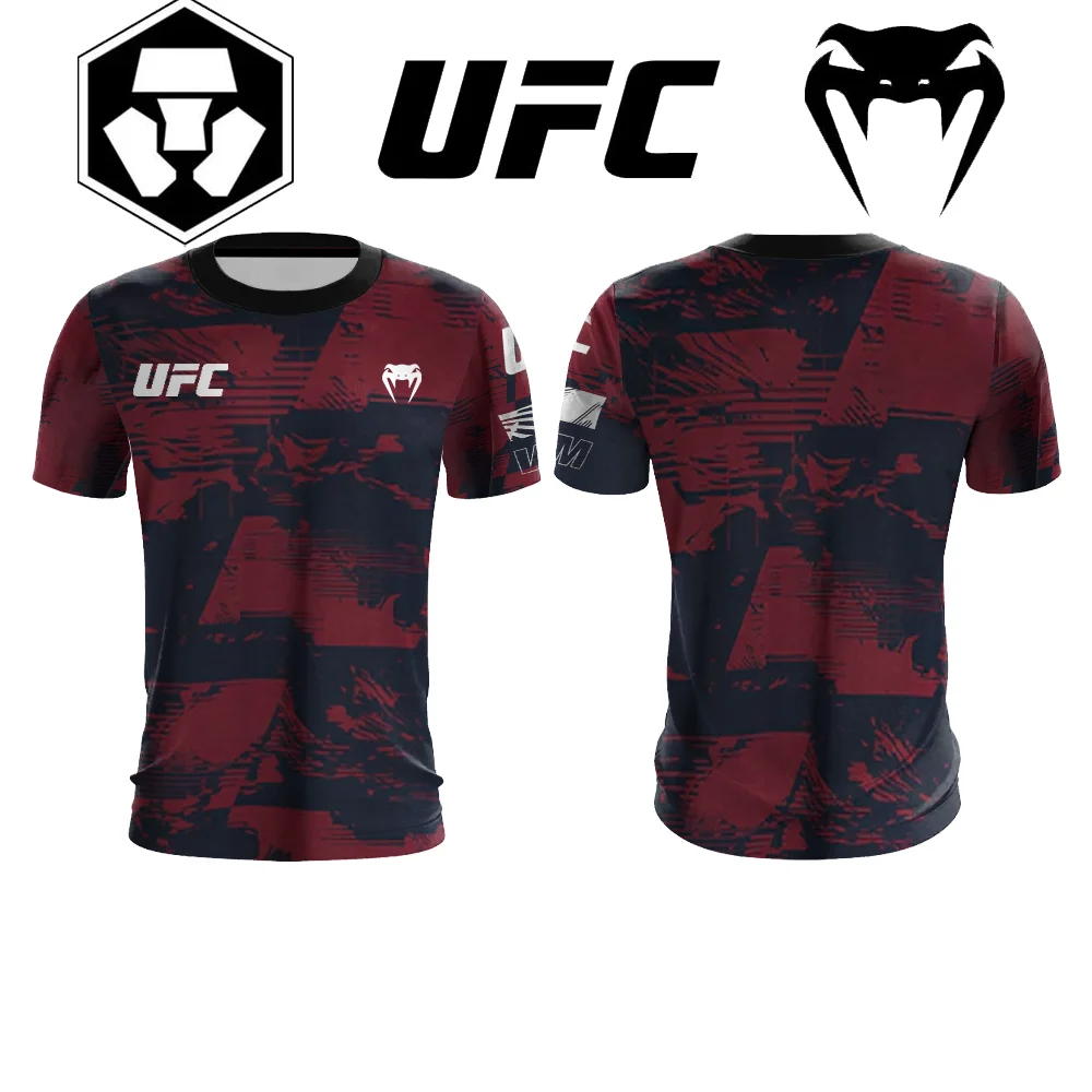 

2025 summer bestseller of UFC fighting fan T-shirts large-sized boxing extreme sports T-shirts for men quick-drying tops