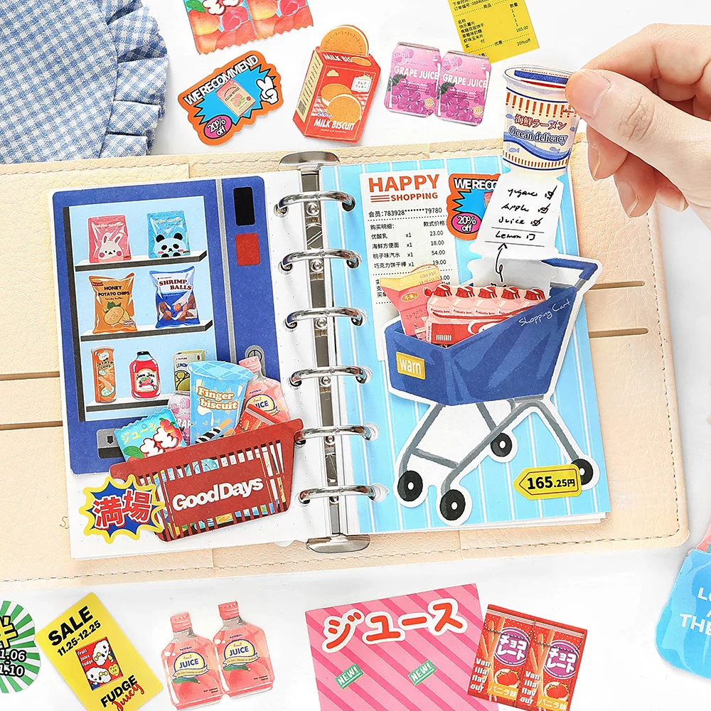 25pcs Kawaii Creative Cosmetics Small Appliance Stickers Material Pack DIY Diary Handmade Scrapbook Aesthetic Supplies