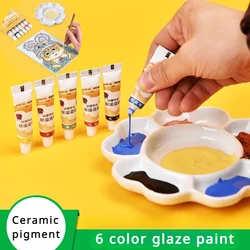 5ML6 Colors/set of Low-temperature Pottery Glaze Painted Waterborne Pigments DIY Ceramic Handicrafts Painting Coloring Pigments