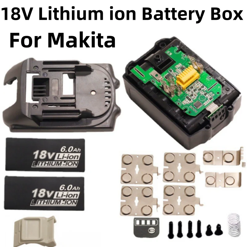 

For Makita Lithium ion Battery Box BL1830, Charging Protection, 18V Circuit Board Box,6.0Ah, LED Label, Battery Indicator BL1860