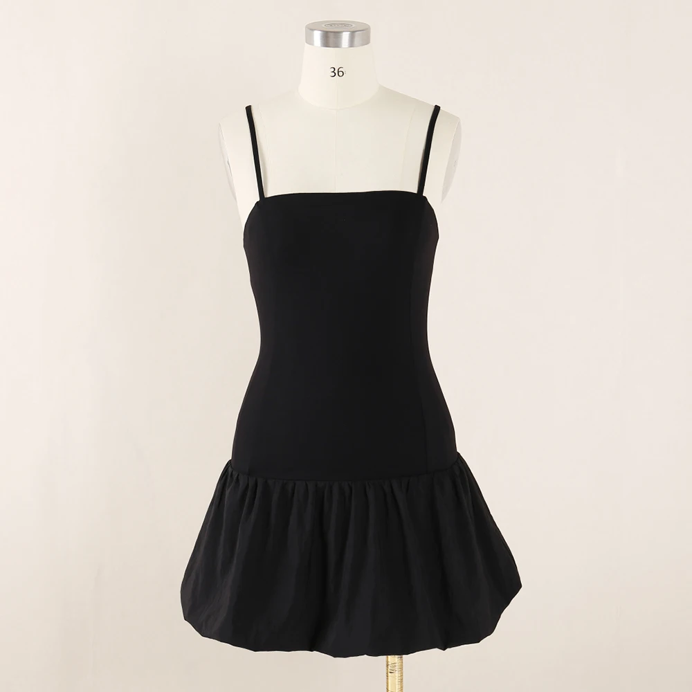 

Sheath Sleeveless Women's Dress Y2k Fashion Splicing Elegant Commuter Peplum Halter Dress 2025 Summer New