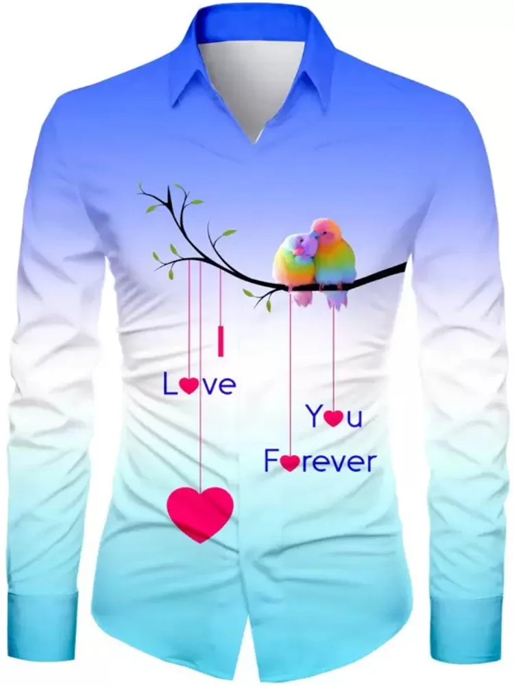 

Fashionable Men's Floral HD Pattern Men's Tops Gradient Color Casual Outdoor Party Soft and Comfortable 2025 New Style Shirt