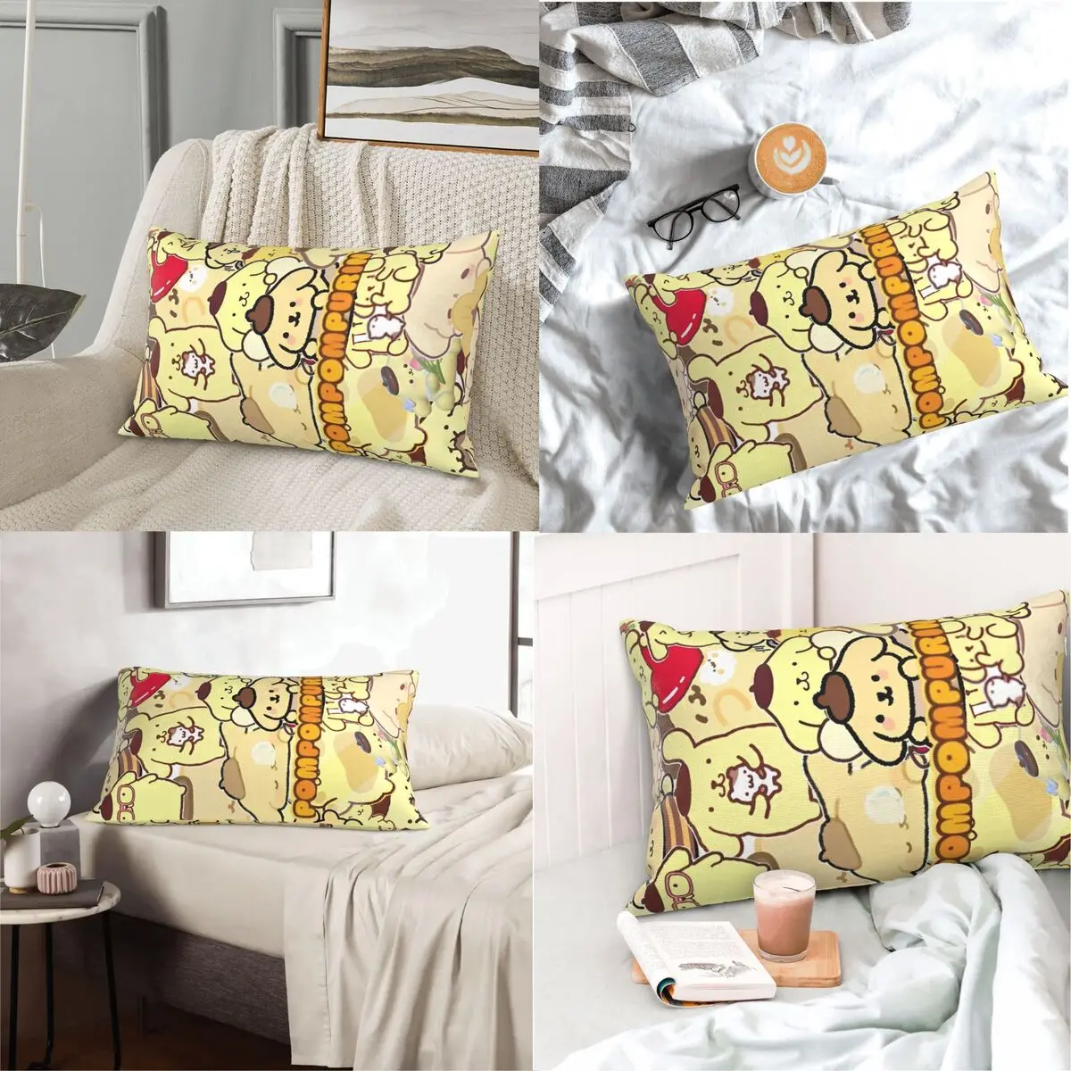 Sarung Bantal Pompompurin Tempat Tidur Dapat Dibalik untuk Anak Dewasa Sarung Bantal Dua Sisi Untuk Kamar Tidur