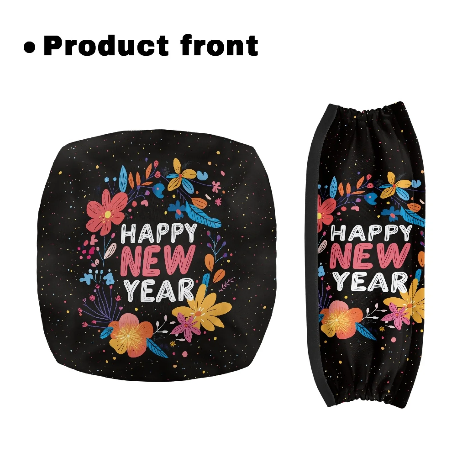 Coloranimal New Year's Day 2PCS Rollator Seat Back Rest Covers Polyester Rollator Seat Cover for Seniors
