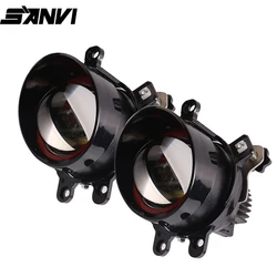 SANVI LED Lens Fog Lights Bi LED Projectors For Toyota Camry/Corolla/Highlander/Yaris/Auris/RAV4/Peugeot Car Lights PTF Tuning