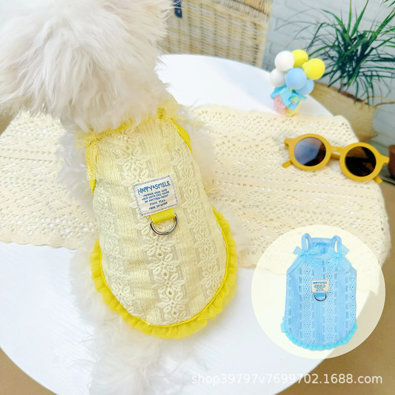 

Pet Summer Thin Breathable Hollow Bow Suspenders Vest Puppy Dog Cat Clothes XS-2XL Size